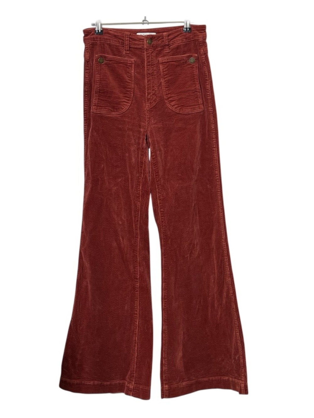 Rollas Eastcoast High Rise Flare Women’s Size 27 Rust Corduroy Retro Western - Picture 2 of 11